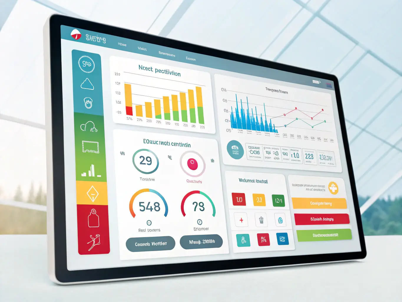 A detailed image of a smart energy management system interface, displaying real-time energy consumption data and control options, illustrating AKT Automation's smart energy solutions.
